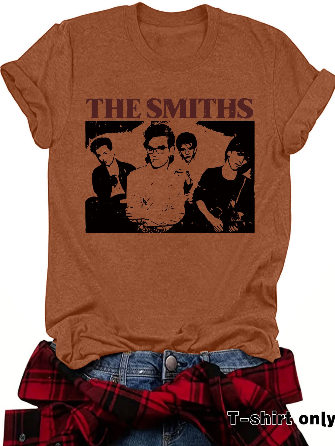 Short sleeved women's t-shirt with THE SMITHS pattern
