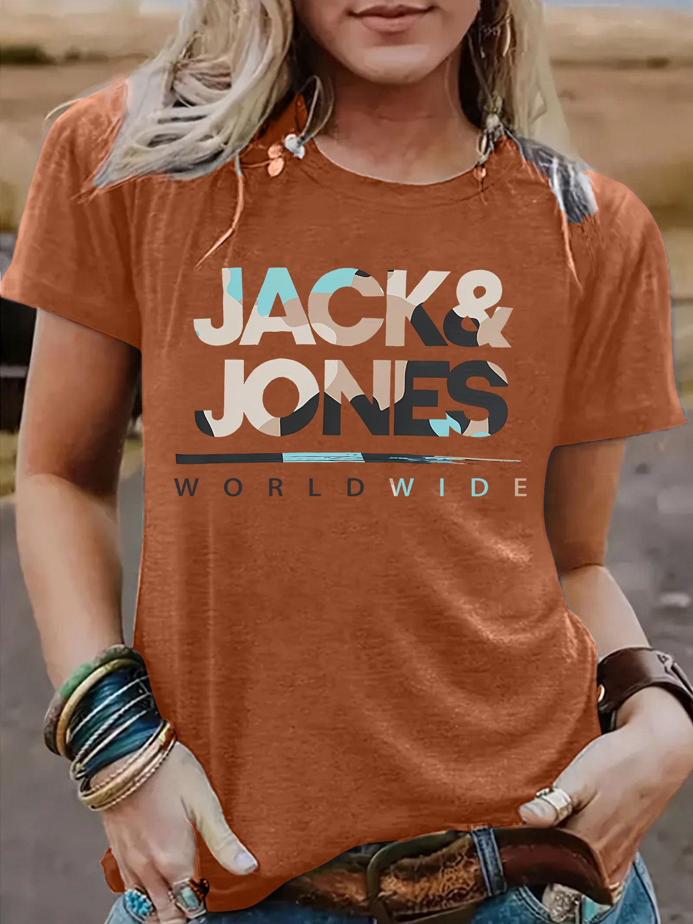 Short sleeved t-shirt for women JACK JONES round neck