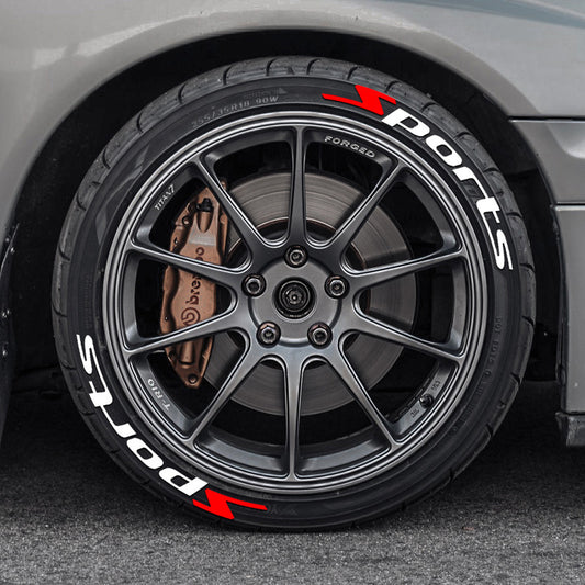 SPORTS series car tire letter sticker DIY sticker personalized modification sticker 3D three-dimensional all-in-ode tire sticker