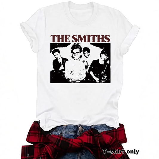 Short sleeved women's t-shirt with THE SMITHS pattern
