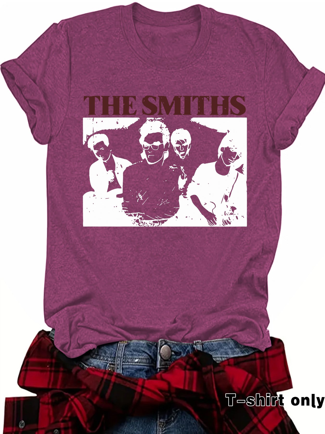Short sleeved women's t-shirt with THE SMITHS pattern