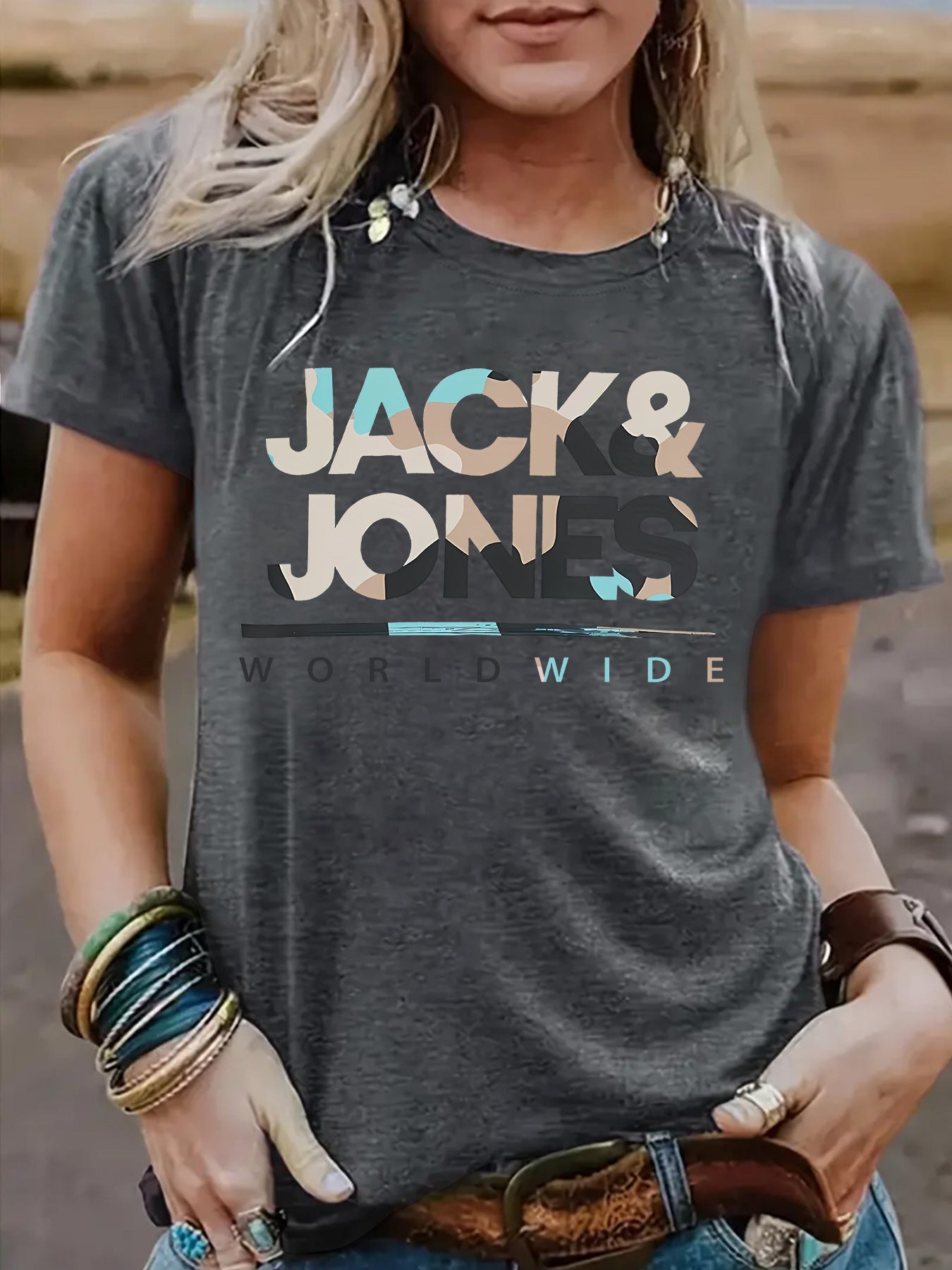 Short sleeved t-shirt for women JACK JONES round neck