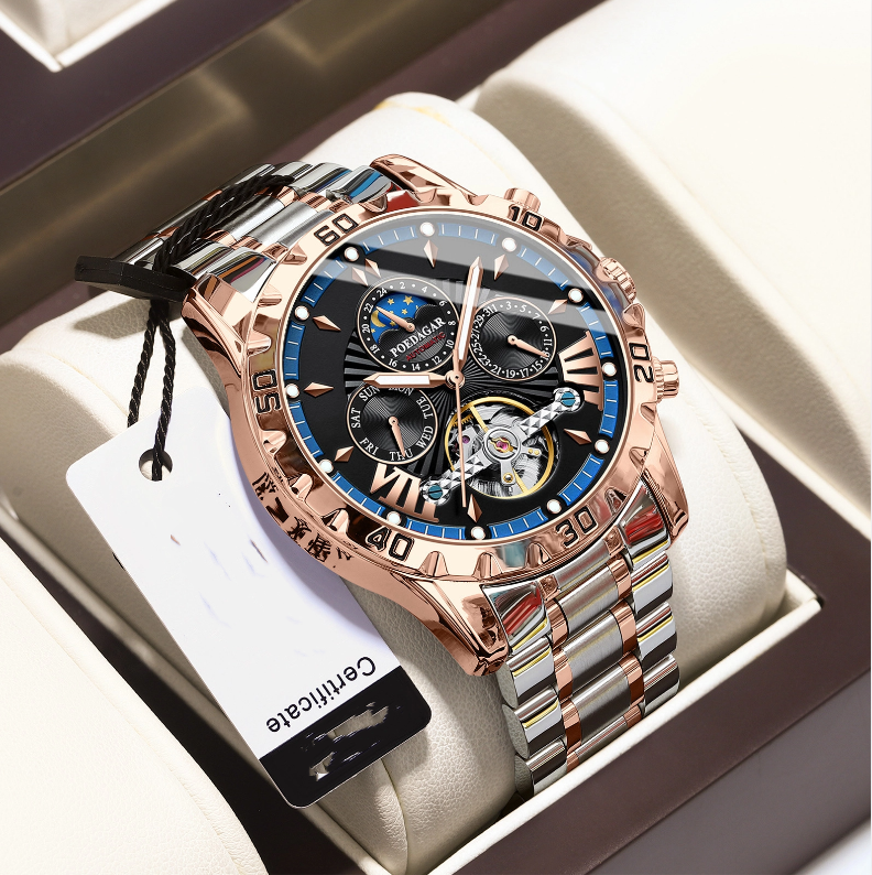 Swiss Brand Waterproof Automatic Mechanical Watch for Men