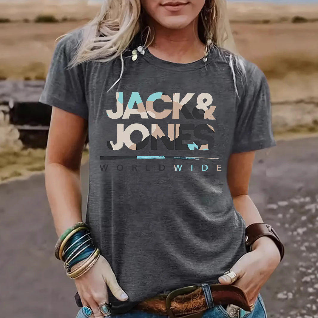 Short sleeved t-shirt for women JACK JONES round neck