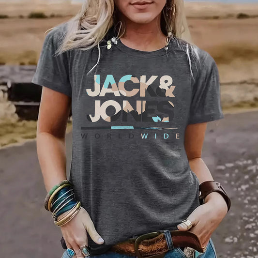 Short sleeved t-shirt for women JACK JONES round neck