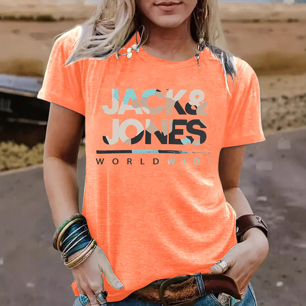 Short sleeved t-shirt for women JACK JONES round neck