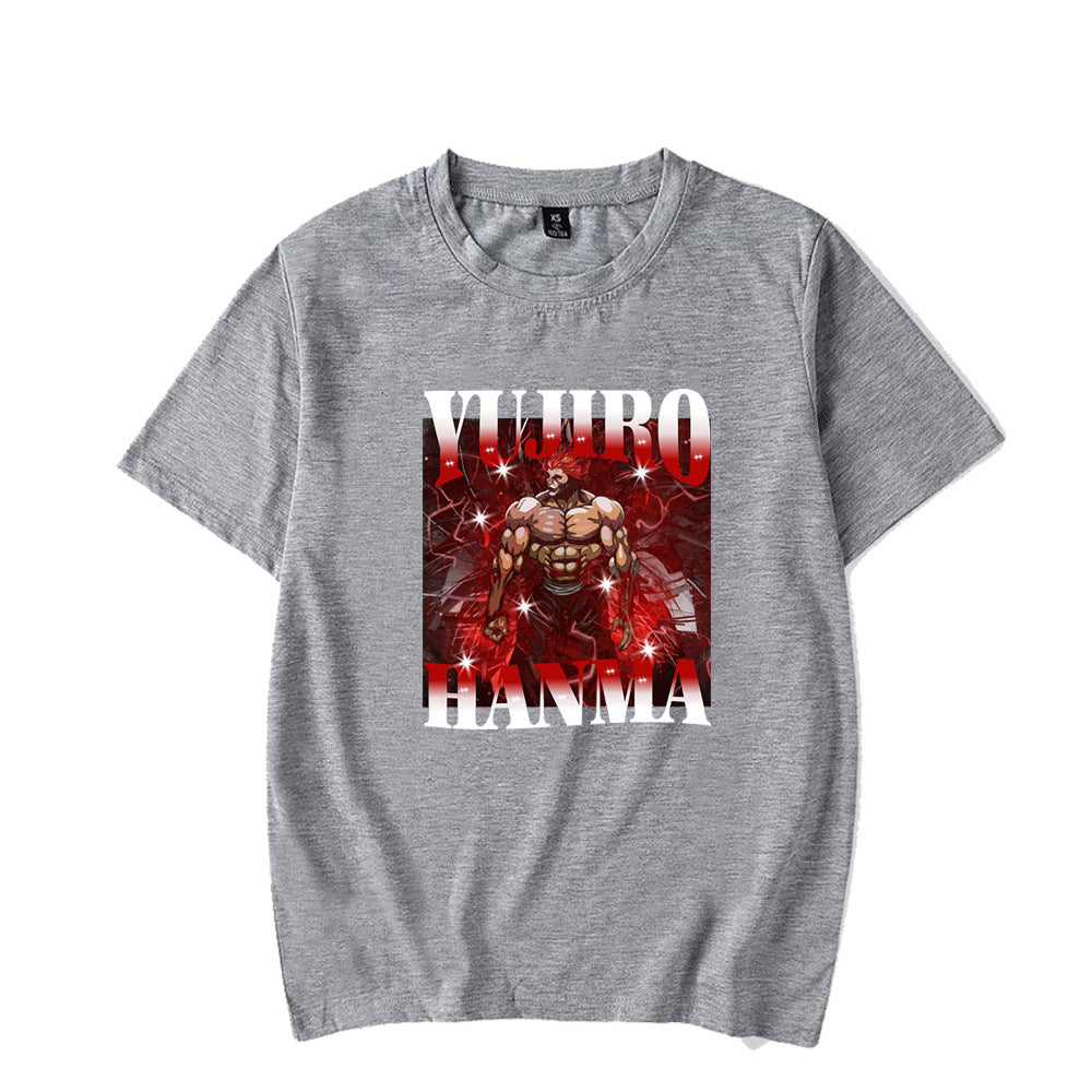 Fan Ma Cutting Teeth Short sleeved Women's Baki Hanma The Grappler tshirt