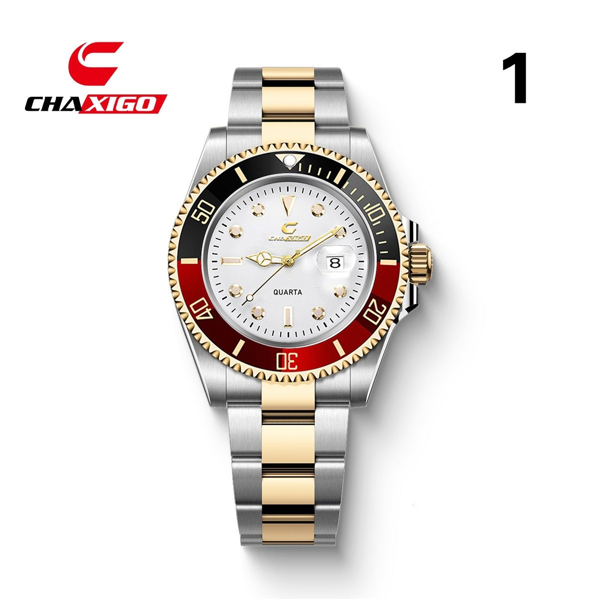 Swiss Brand CHAXIGO Men's Watch Green Submariner Style Waterproof Versatile Alloy Quartz Watch