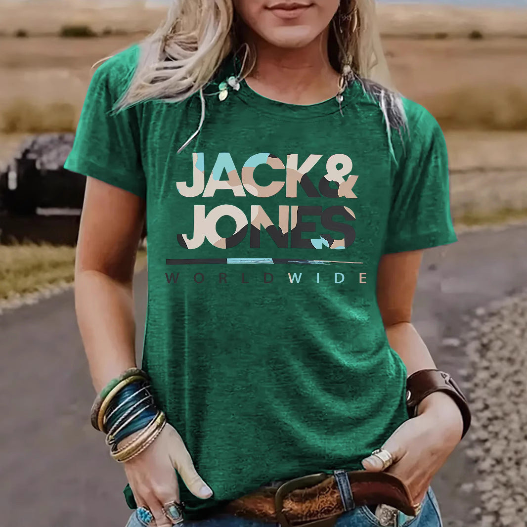 Short sleeved t-shirt for women JACK JONES round neck