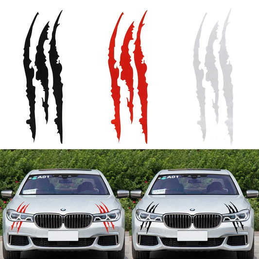 40cm*12cm Car Reflective Monster Sticker Black/White/Red Scratch Stripe Claw Marks Car Auto Headlight Vinyl Decal Car Styling