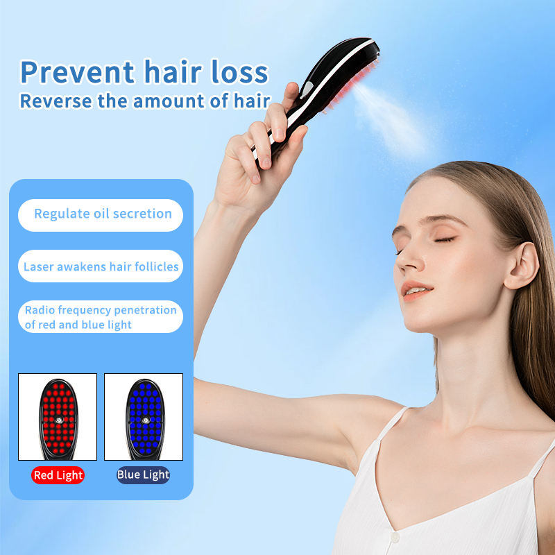 Electric hair generator nano atomization scalp hair care massage comb red blue light