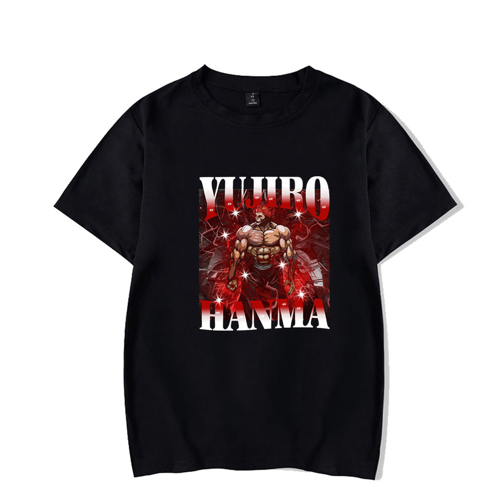 Fan Ma Cutting Teeth Short sleeved Women's Baki Hanma The Grappler tshirt