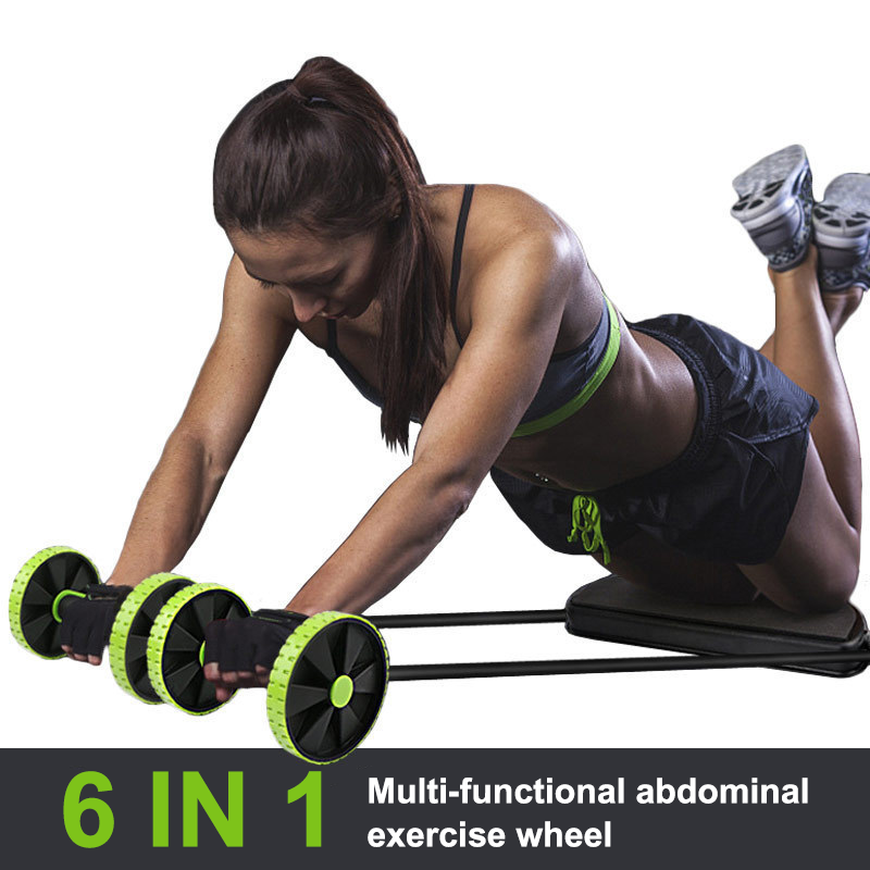 Cross-border Multi-functional Abdominal Trainer Ab Wheel Twist Plate Ab Roller Premium Rotating with Pull Rope Ab Roller