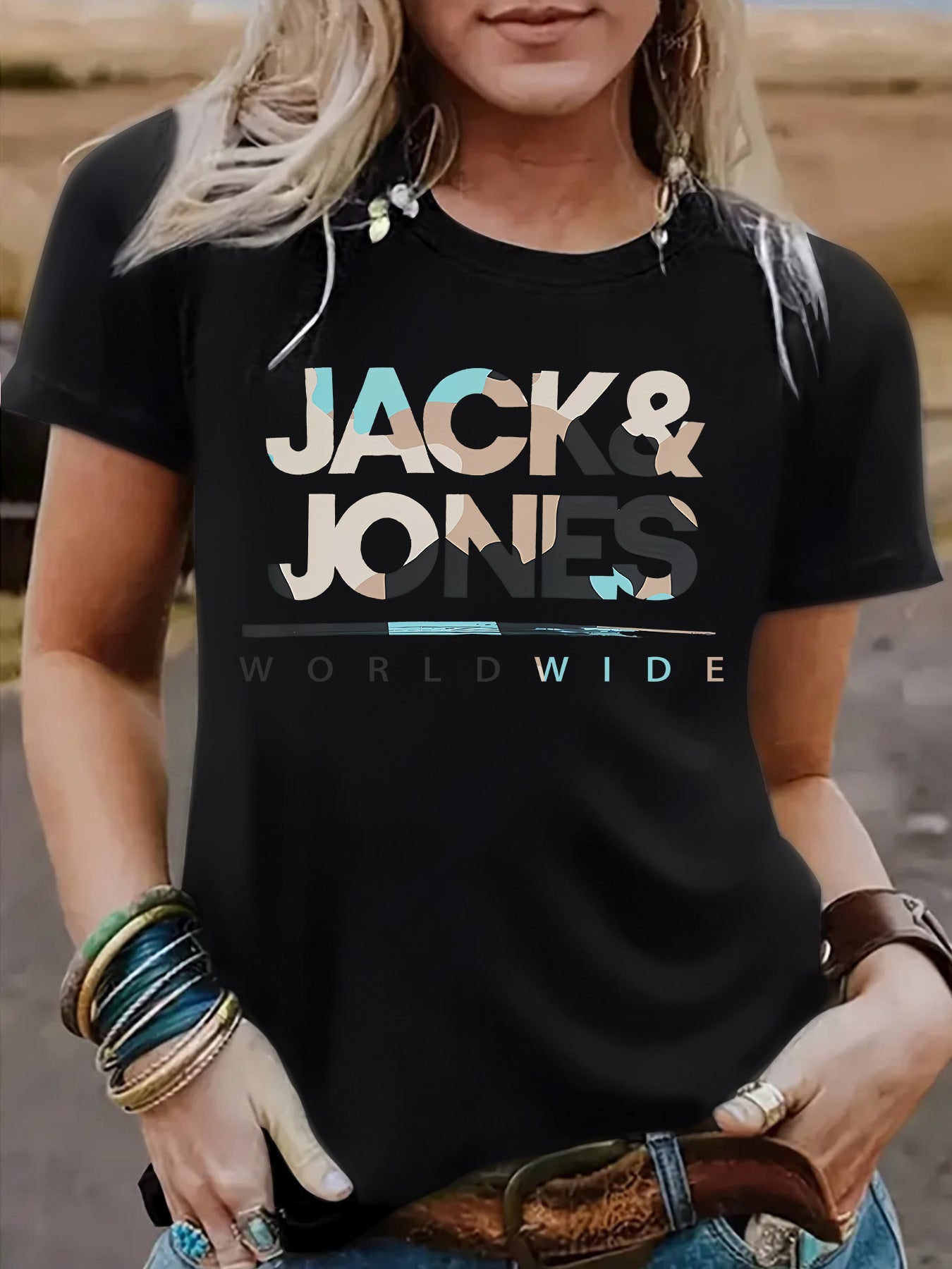 Short sleeved t-shirt for women JACK JONES round neck