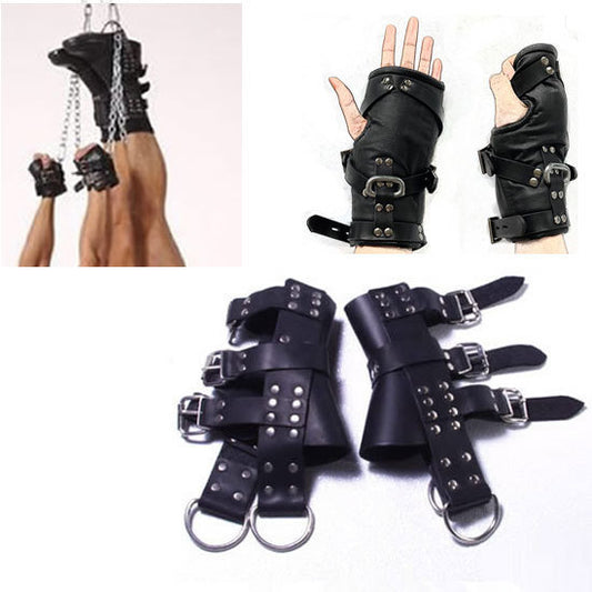 Black Adult Products Manufacturer Erotic Products Suspension Foot Restraints Hanging Stainless Steel Handcuffs and Leg Cuffs