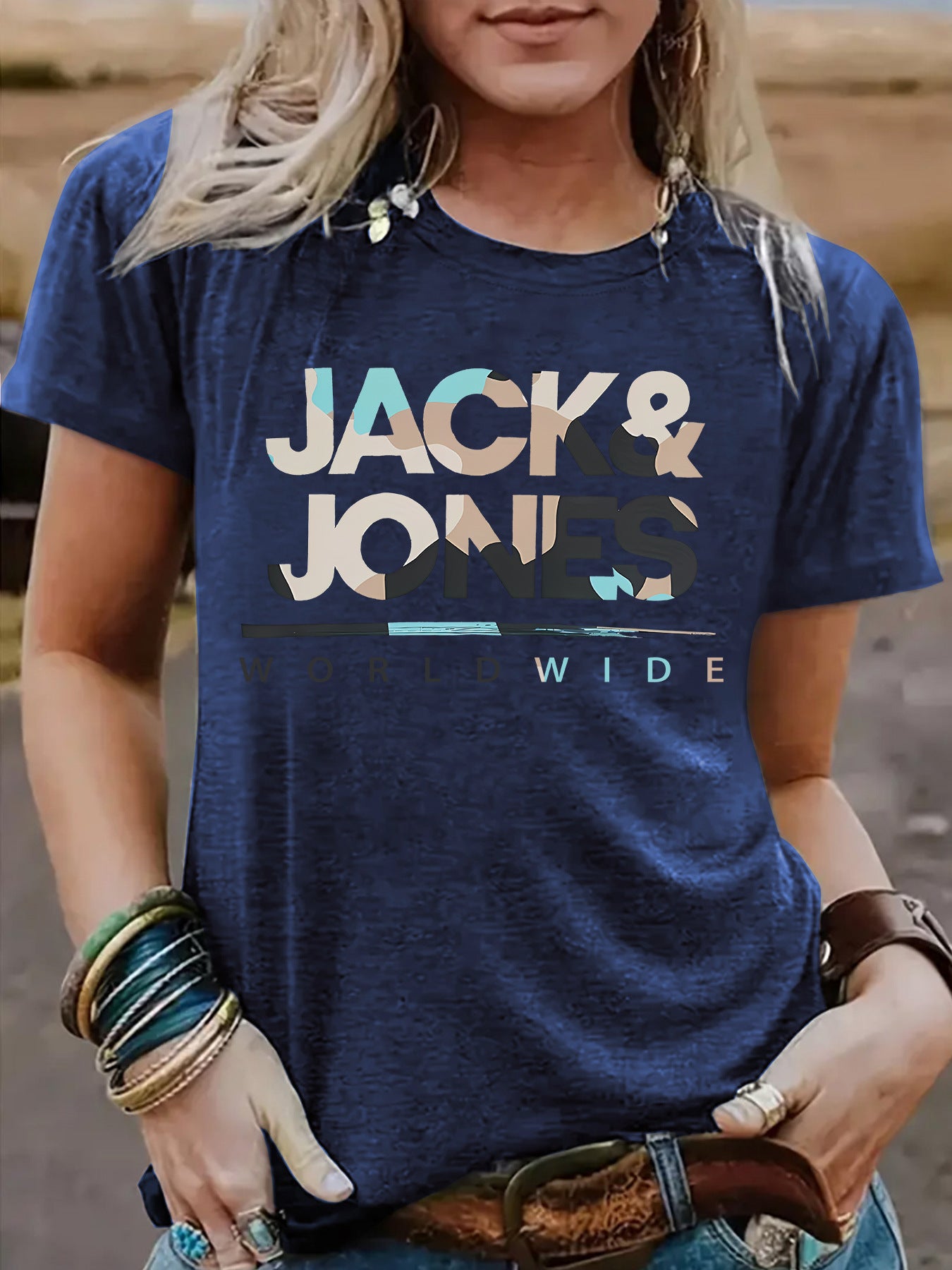 Short sleeved t-shirt for women JACK JONES round neck