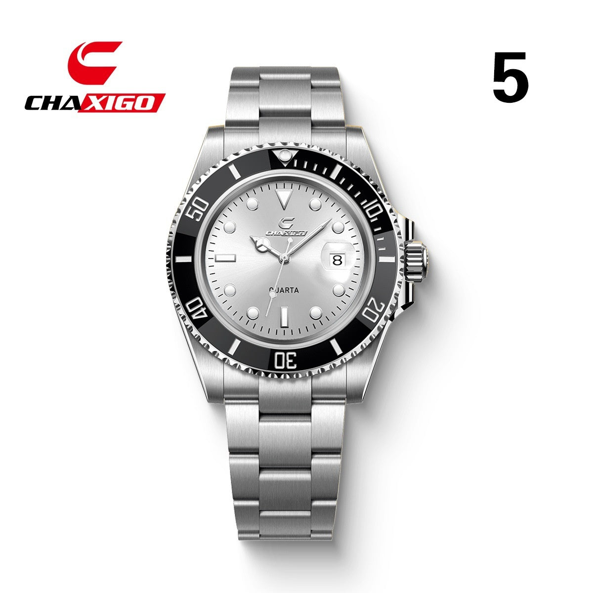 Swiss Brand CHAXIGO Men's Watch Green Submariner Style Waterproof Versatile Alloy Quartz Watch