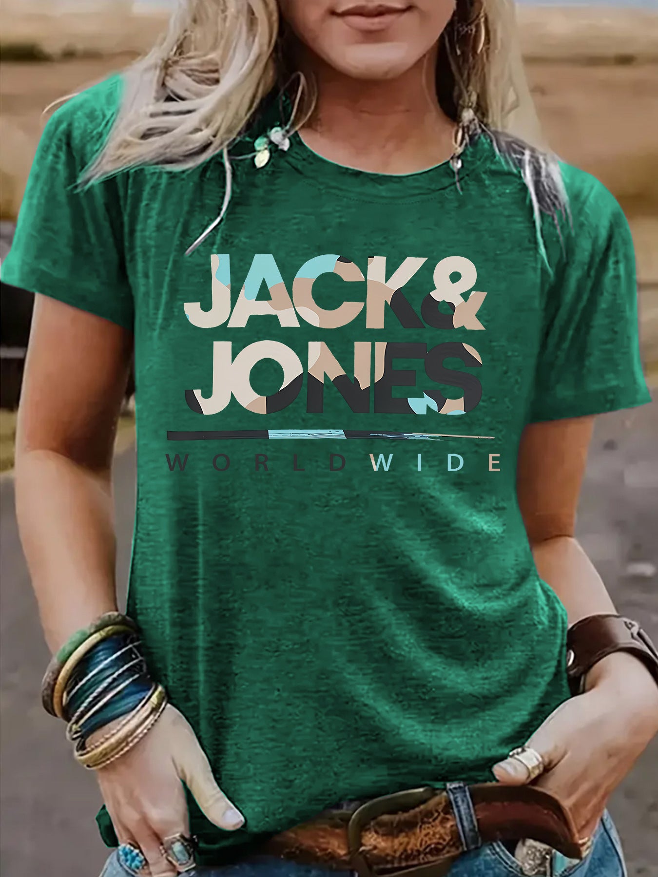 Short sleeved t-shirt for women JACK JONES round neck