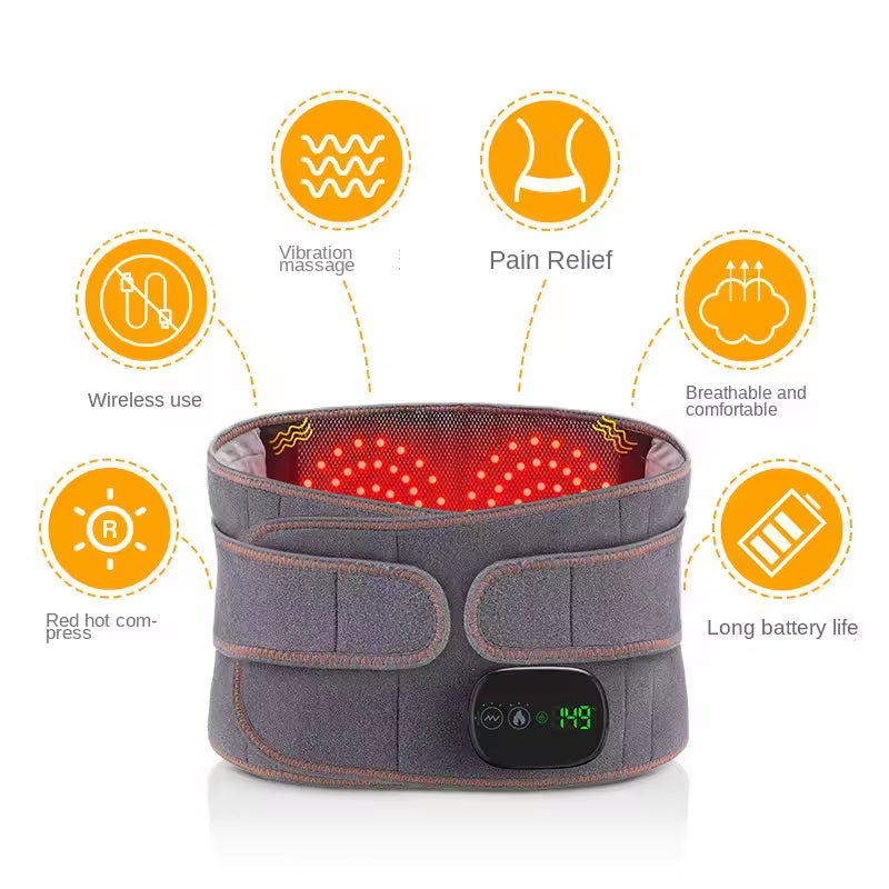 Rechargeable heating massage waist belt warm compress controller red light