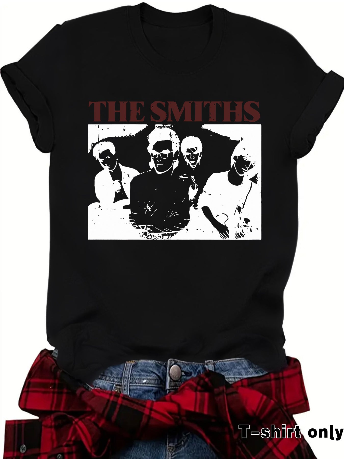Short sleeved women's t-shirt with THE SMITHS pattern