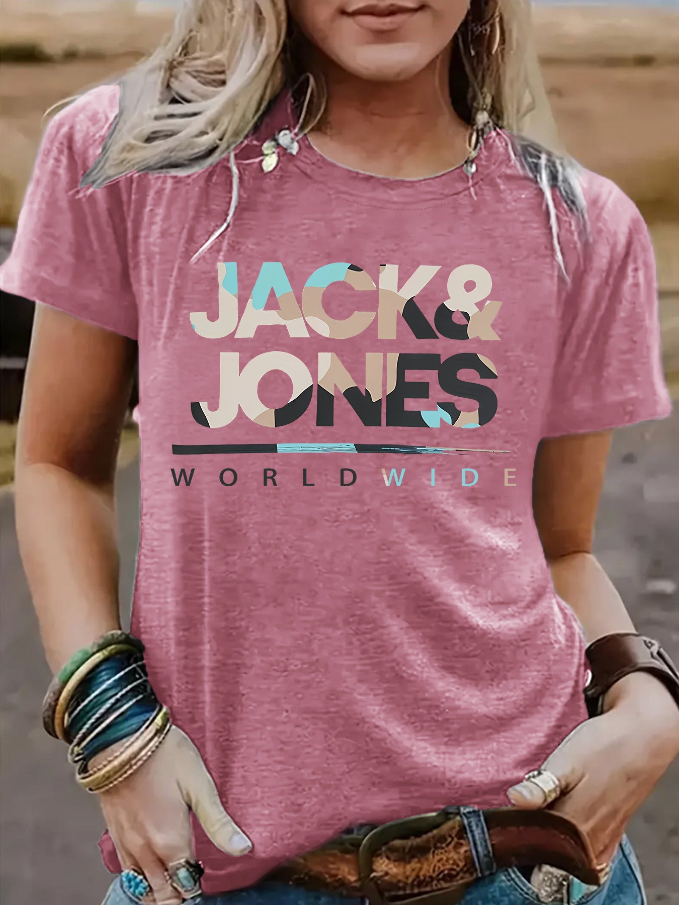 Short sleeved t-shirt for women JACK JONES round neck