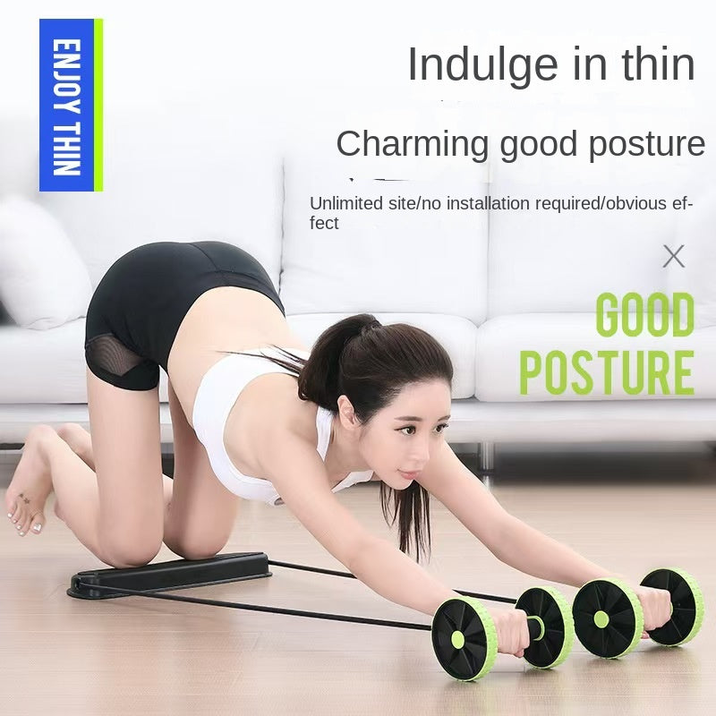 Cross-border Multi-functional Abdominal Trainer Ab Wheel Twist Plate Ab Roller Premium Rotating with Pull Rope Ab Roller