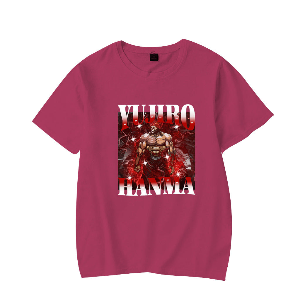 Fan Ma Cutting Teeth Short sleeved Women's Baki Hanma The Grappler tshirt