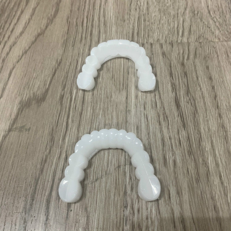 Upper Teeth And Lower Teeth Simulation Braces Non-Porous Braces Whitening Sleeves Second-Generation Silicone Simulation Teeth Dentures