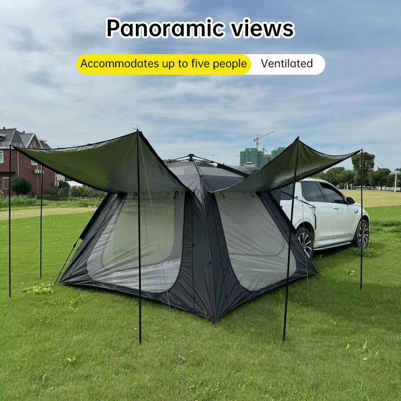 Outdoor Automatic Portable Tent – Fake Double-Layer, Quick Open & No-Setup for Camping, Beach, Car Tail