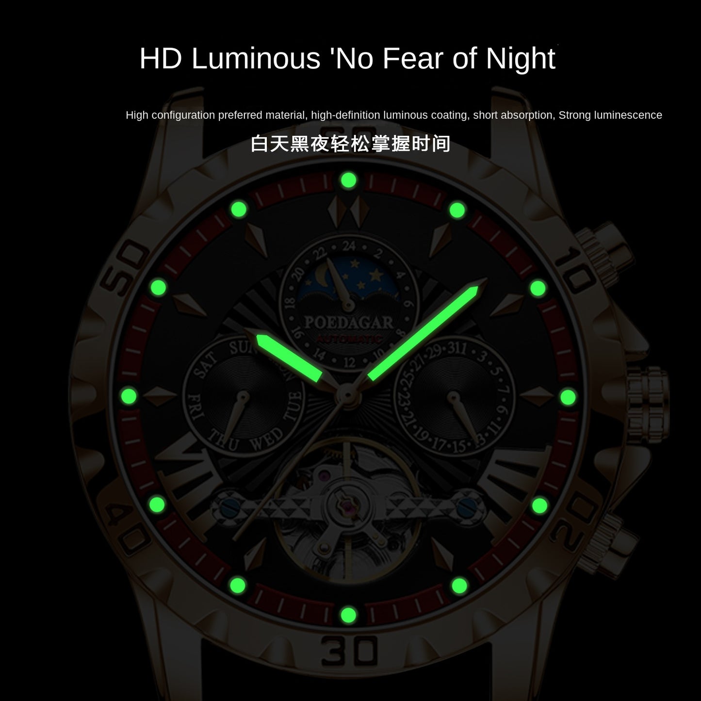 Swiss Brand Waterproof Automatic Mechanical Watch for Men