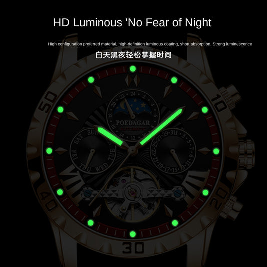 Swiss Brand Waterproof Automatic Mechanical Watch for Men