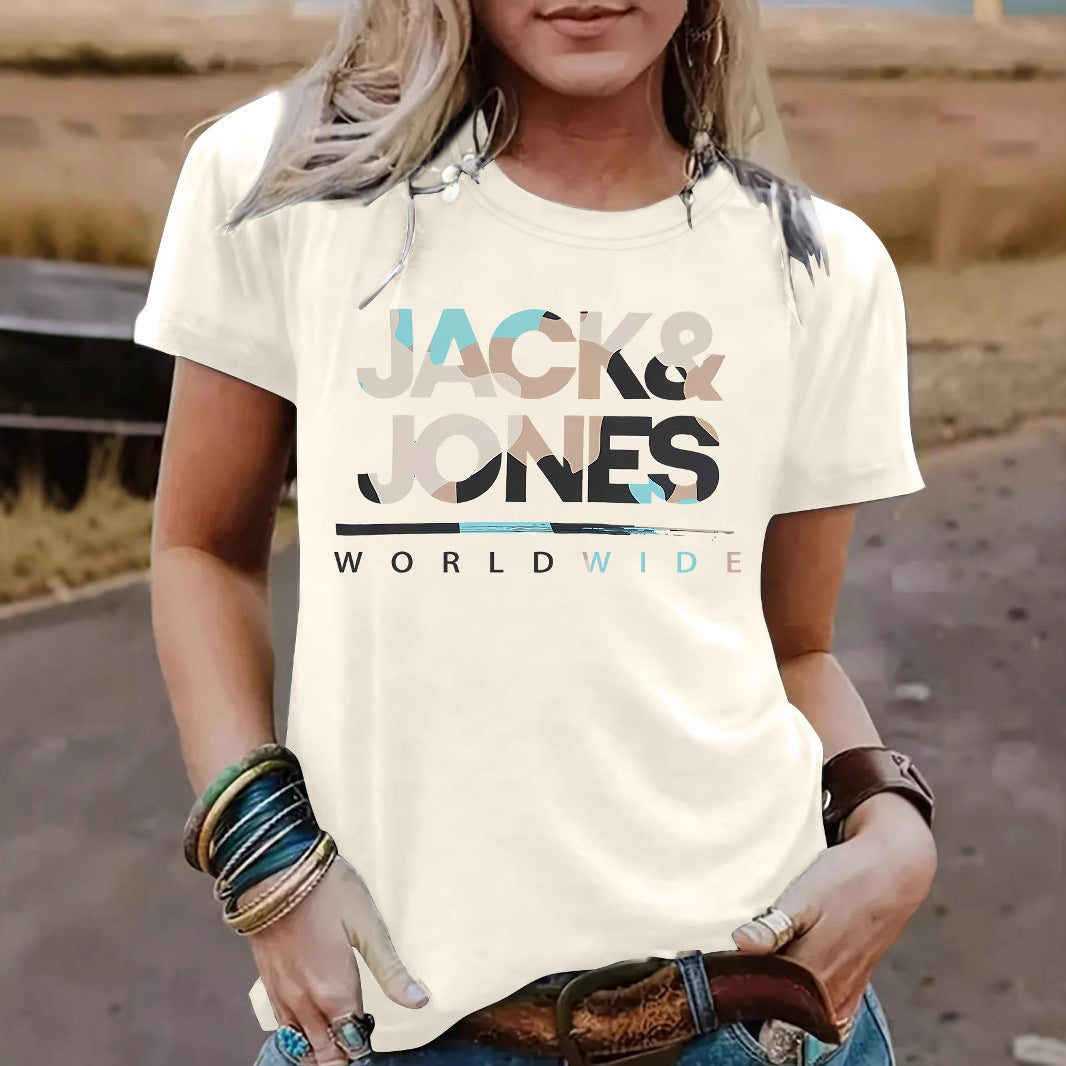 Short sleeved t-shirt for women JACK JONES round neck